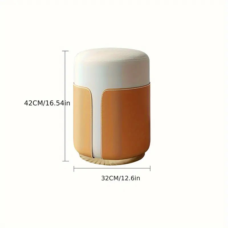 Tabouret rond en cuir - Melina