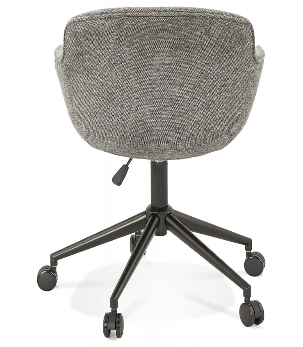 Chaise de bureau 'BACARI' en tissu gris foncé sur roulettes