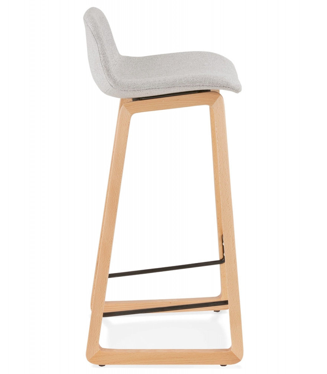 Tabouret snack mi-hauteur scandinave 'BALTIK MINI' en tissu gris clair