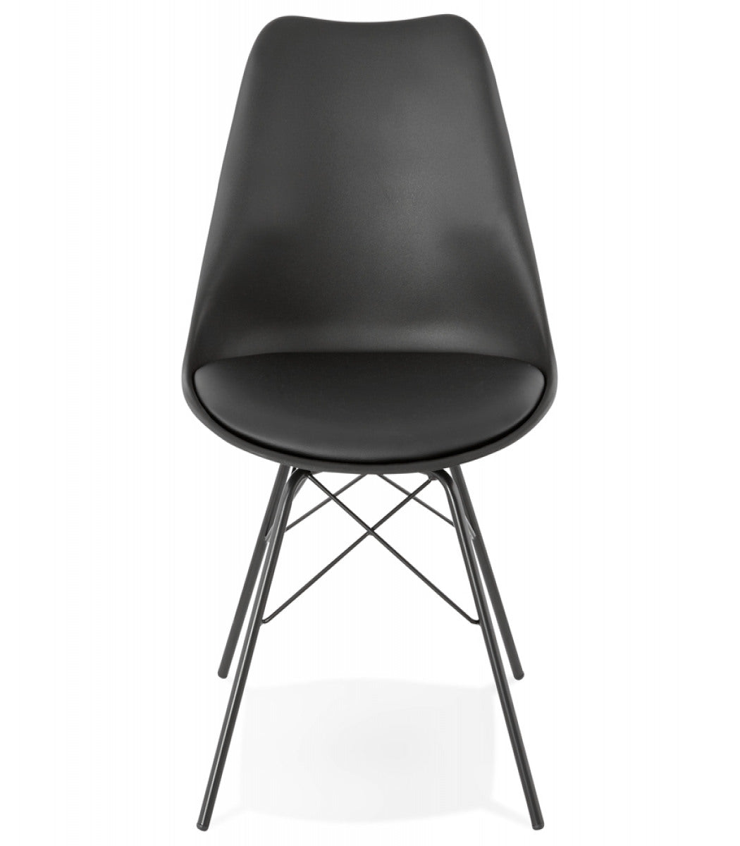 Chaise design 'BYBLOS' noire style industriel