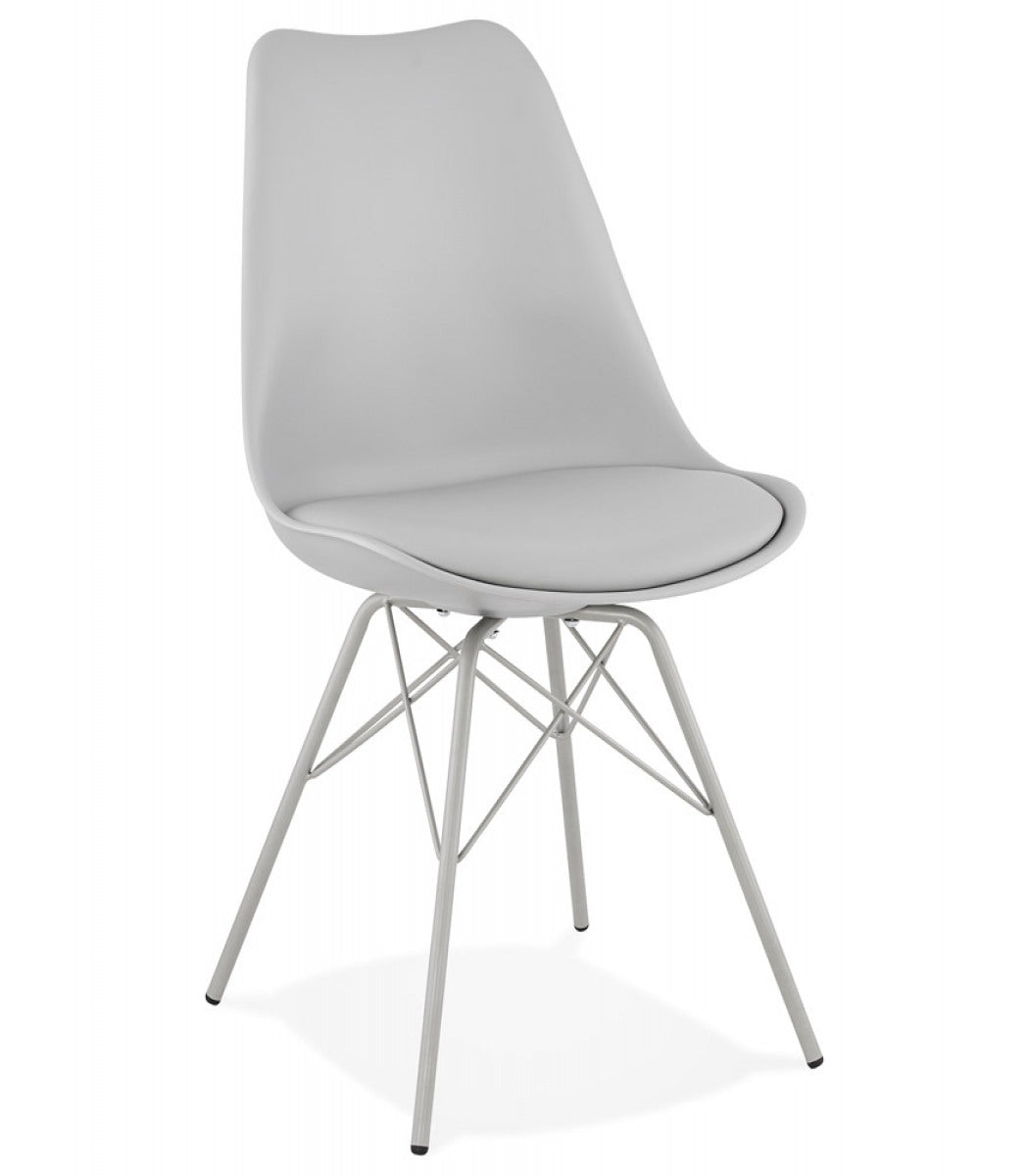 Chaise design 'BYBLOS' grise style industriel