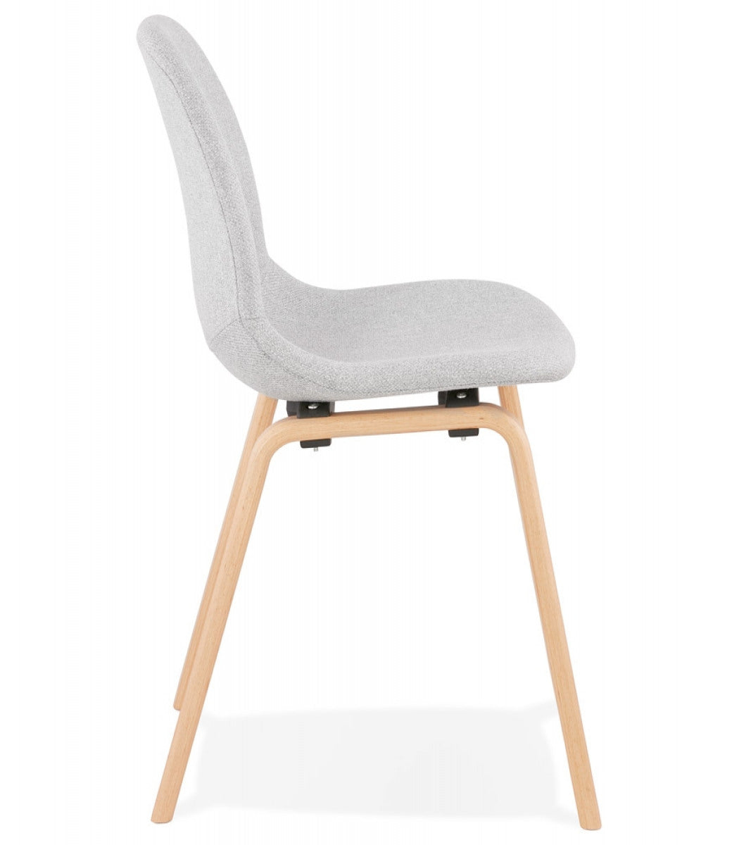 Chaise scandinave de salle à manger 'CELTIK' en tissu gris clair