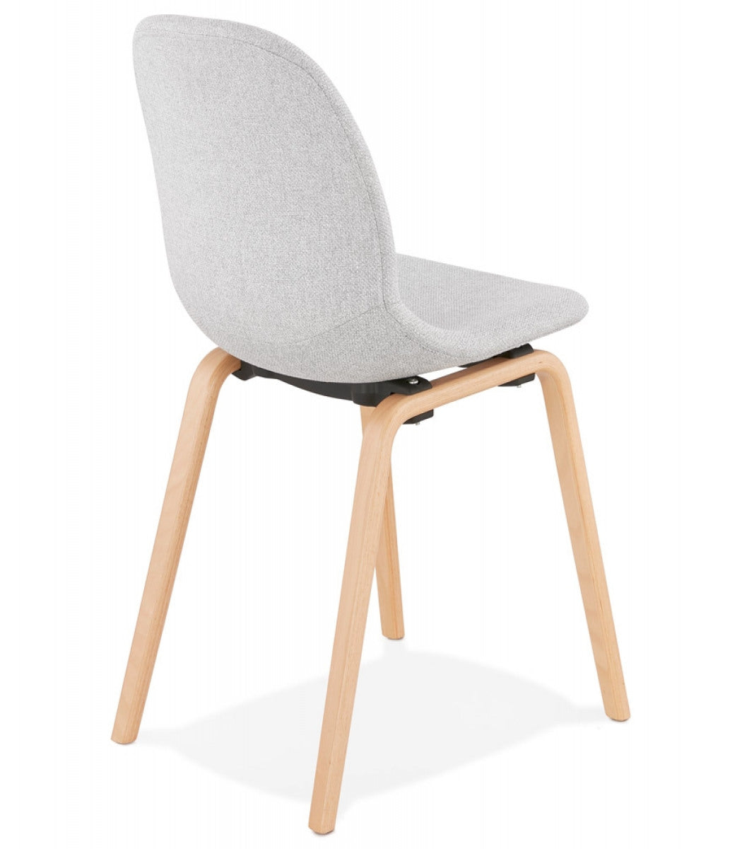 Chaise scandinave de salle à manger 'CELTIK' en tissu gris clair