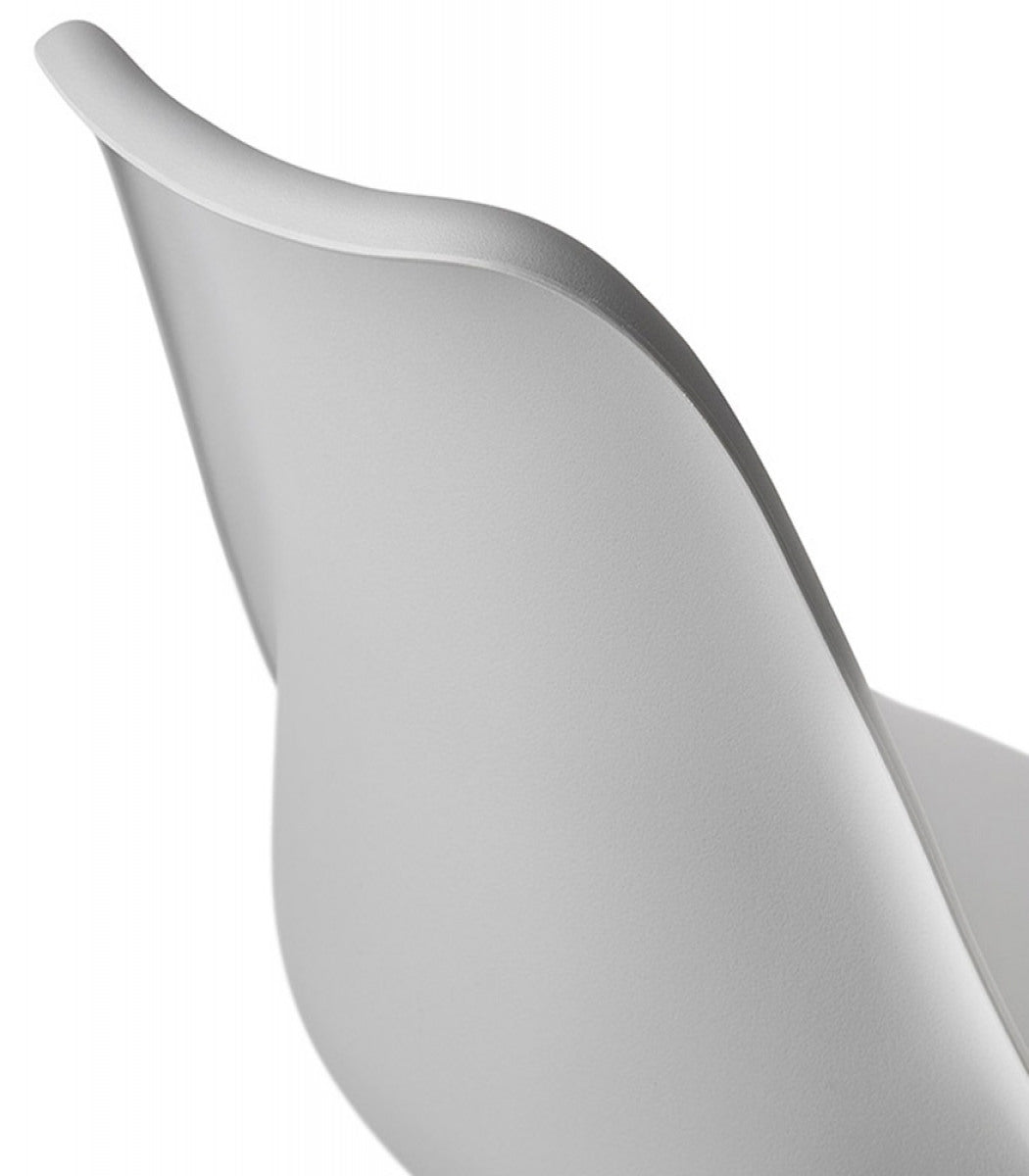 Tabouret snack mi-hauteur 'LEMON MINI' gris avec pied en métal noir