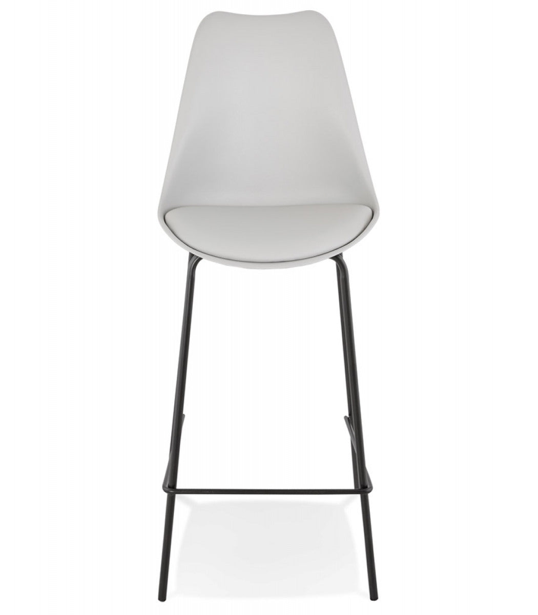 Tabouret snack mi-hauteur 'LEMON MINI' gris avec pied en métal noir