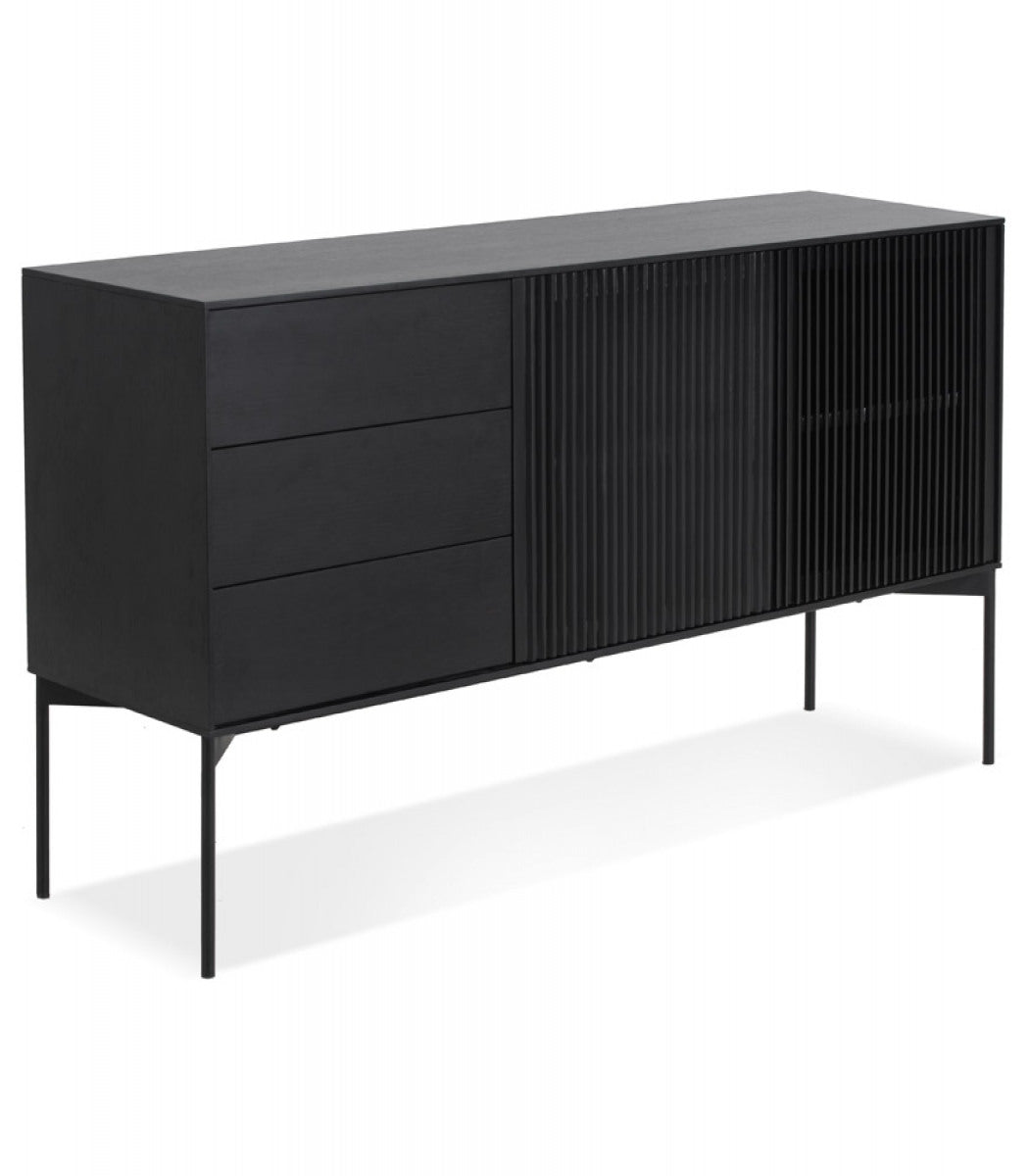 Meuble de rangement design 'CONVIV' en bois noir