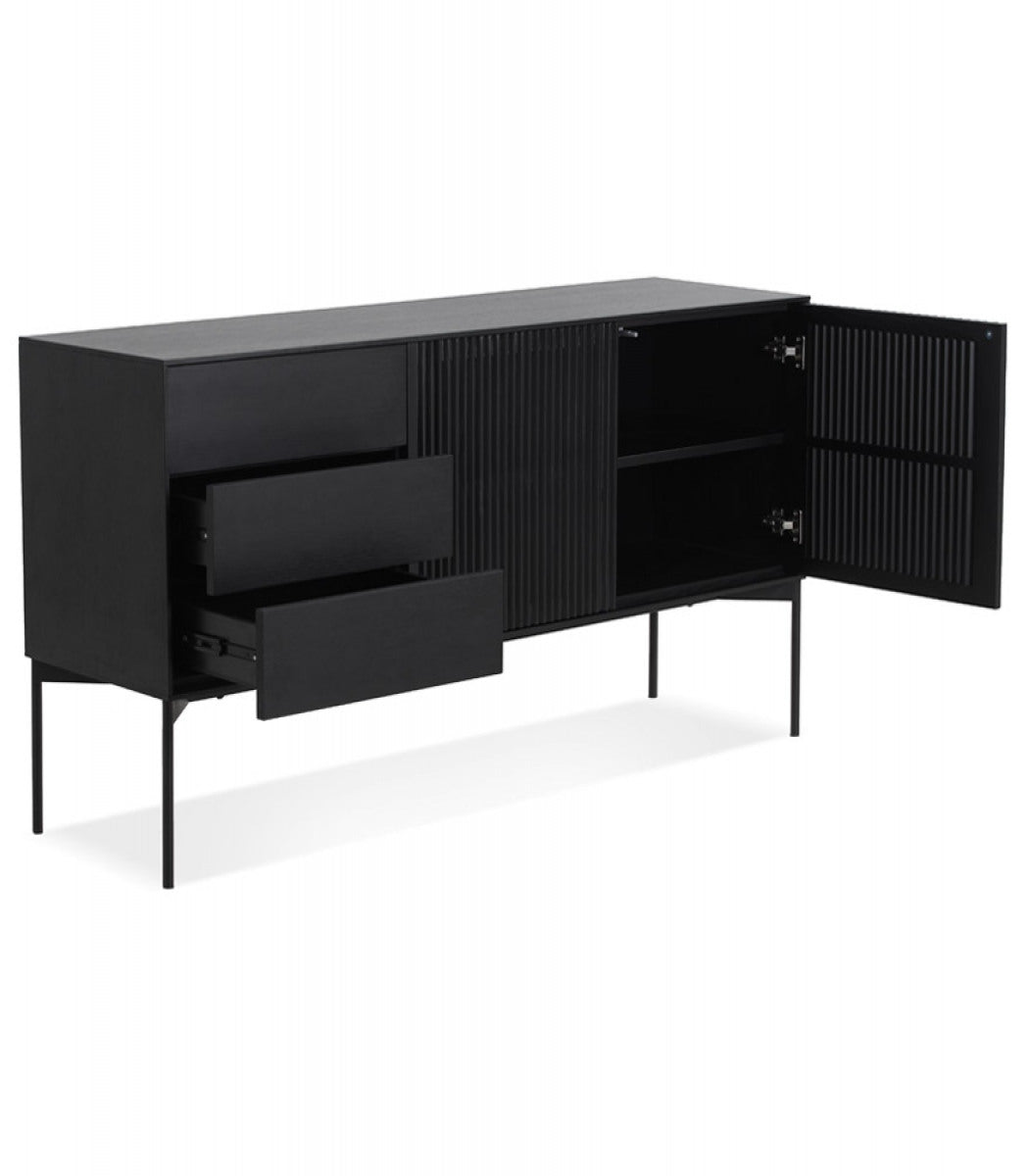 Meuble de rangement design 'CONVIV' en bois noir
