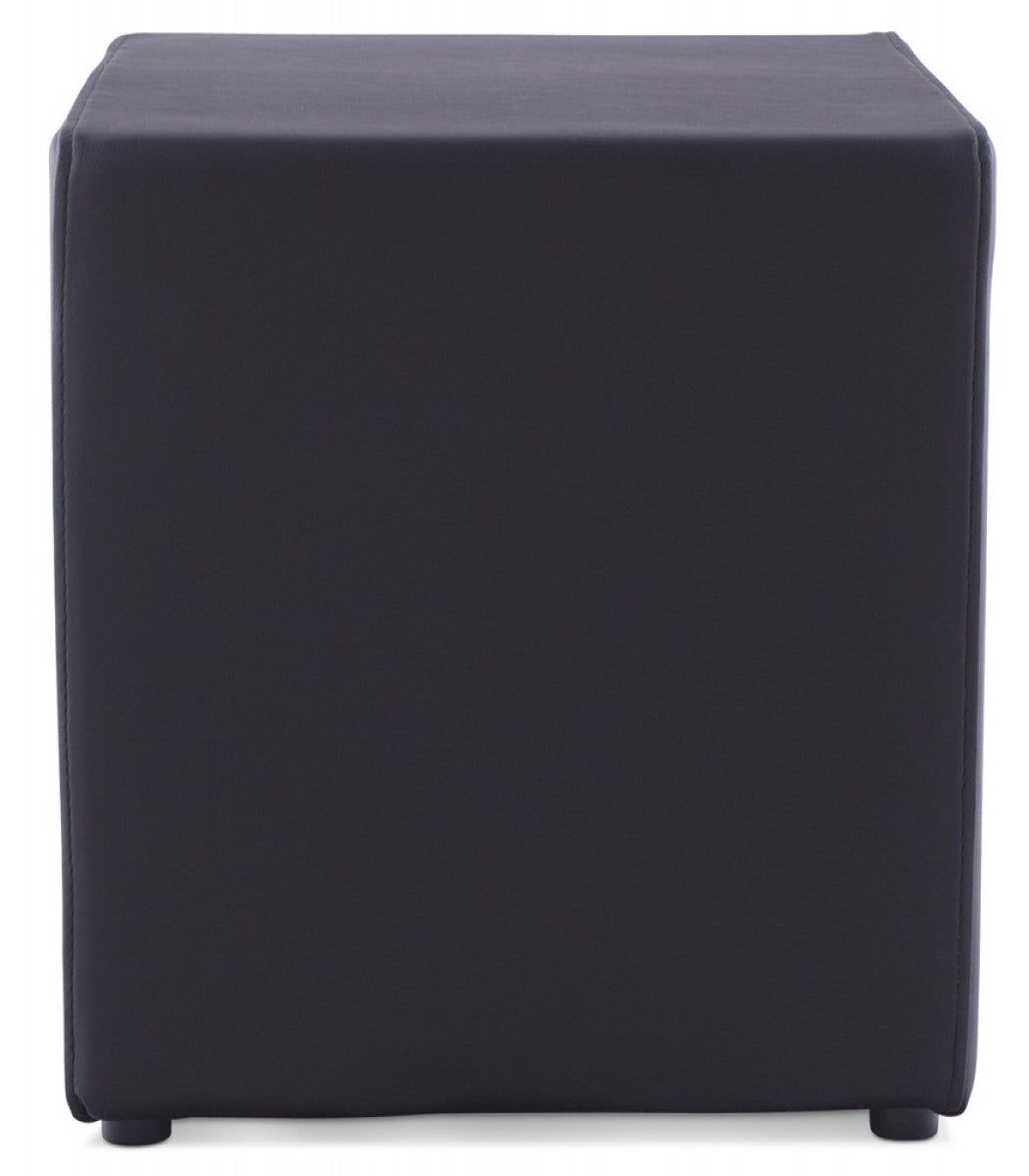 Pouf 'CUBE' de salon en matière synthétique noire