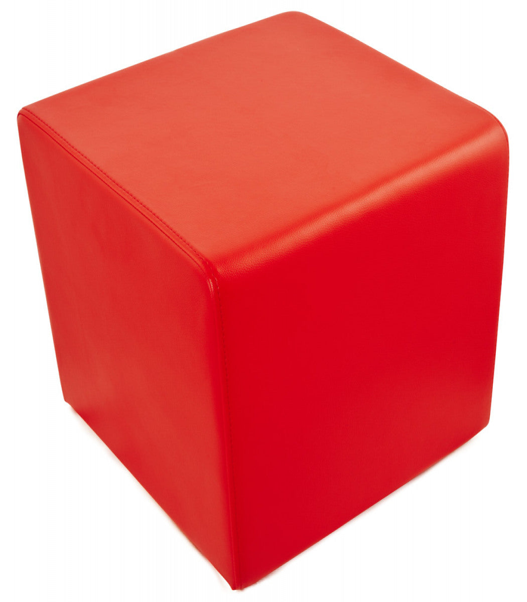 Pouf 'CUBE' de salon en matière synthétique rouge