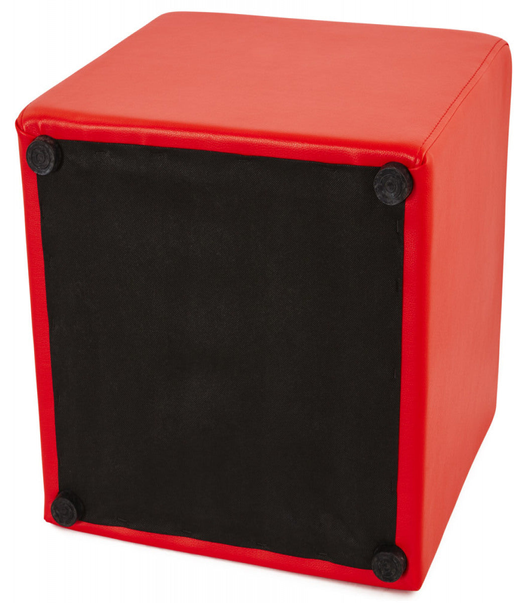 Pouf 'CUBE' de salon en matière synthétique rouge