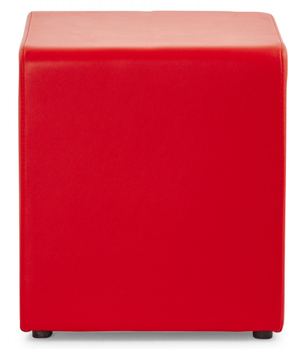 Pouf 'CUBE' de salon en matière synthétique rouge