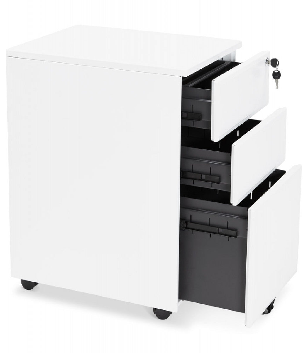 Caisson de rangement 'DALI' blanc à tiroirs pour bureau