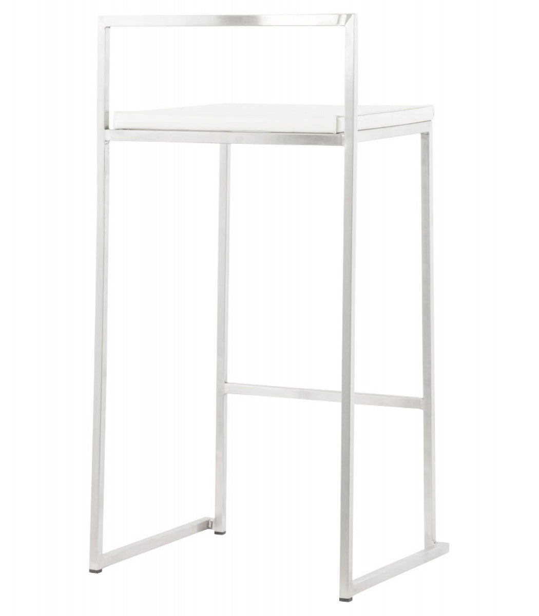 Tabouret snack design mi-hauteur 'DISKO MINI' blanc empilable