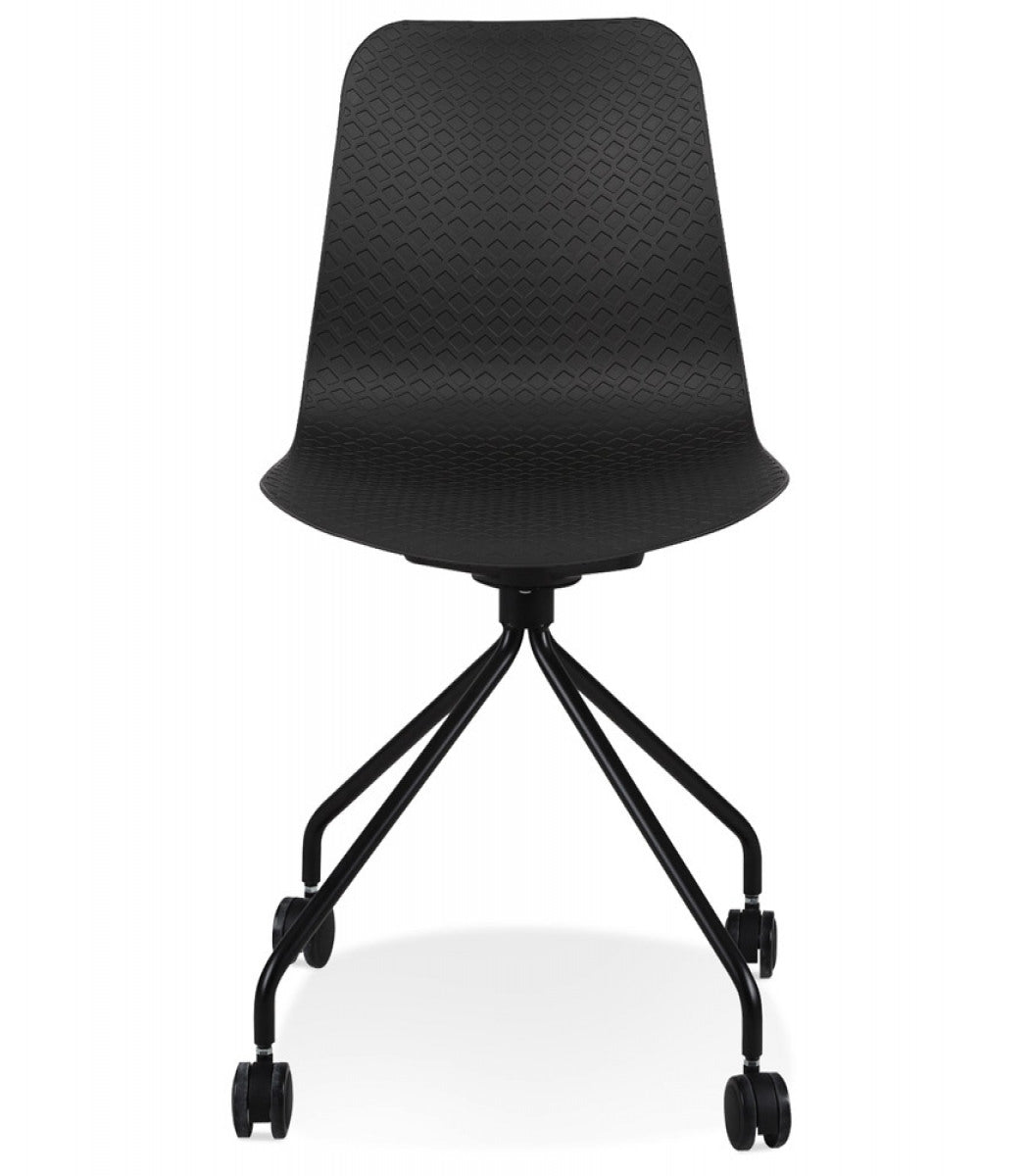 Chaise design de bureau 'EVORA' noire sur roulettes