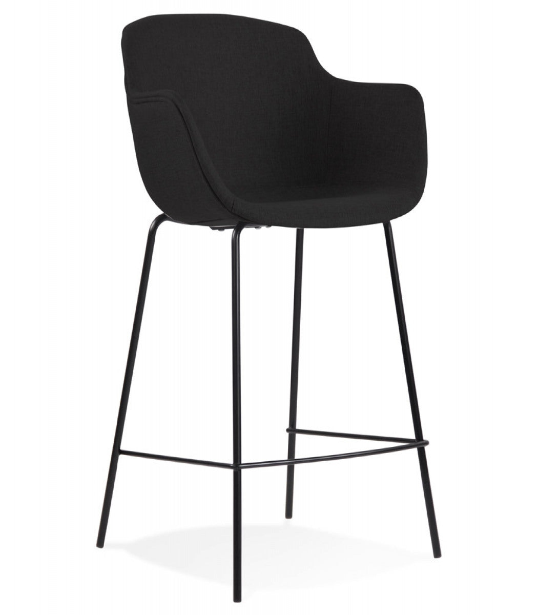 Tabouret snack mi-hauteur 'FORTI MINI' en tissu noir