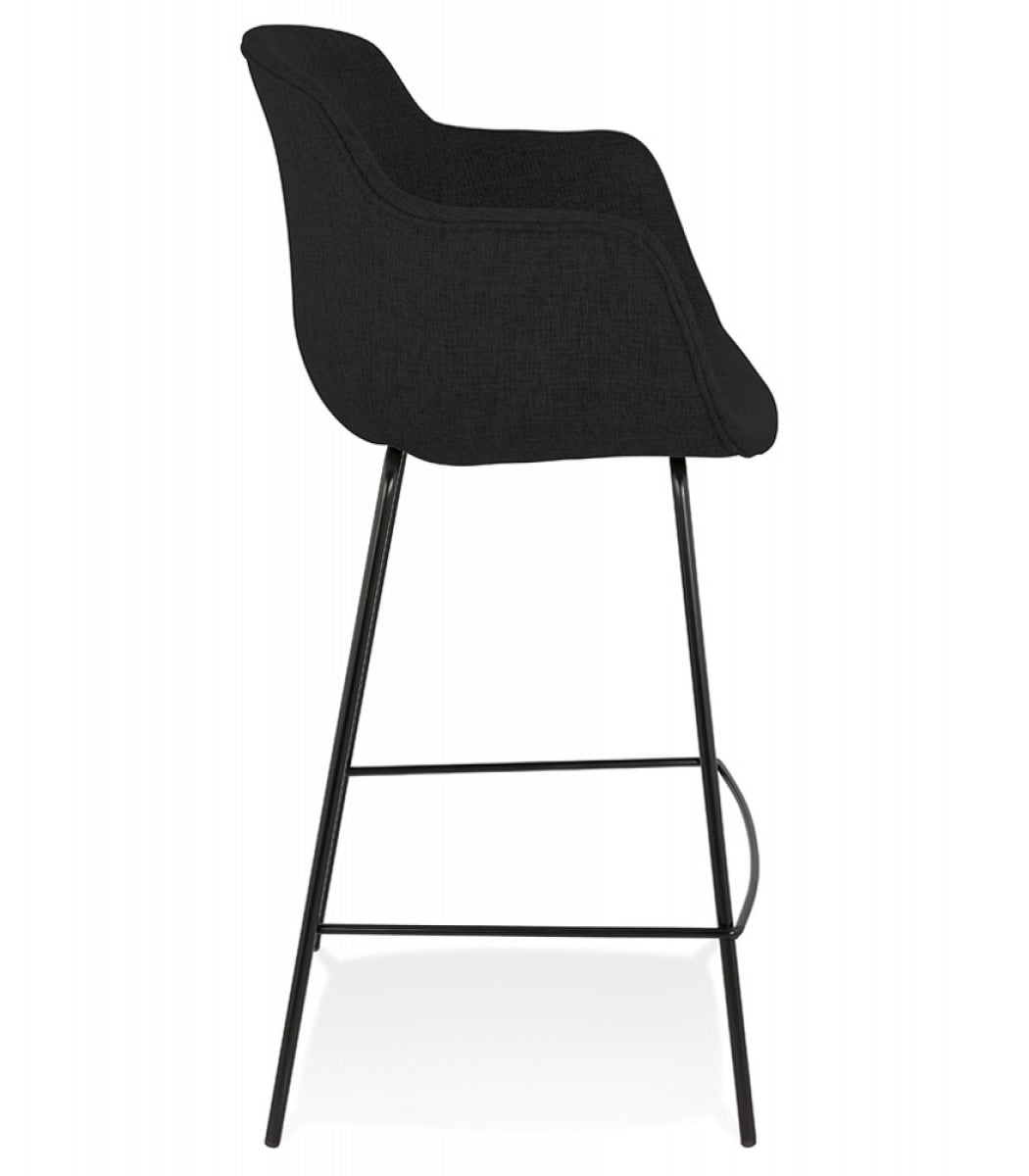 Tabouret snack mi-hauteur 'FORTI MINI' en tissu noir