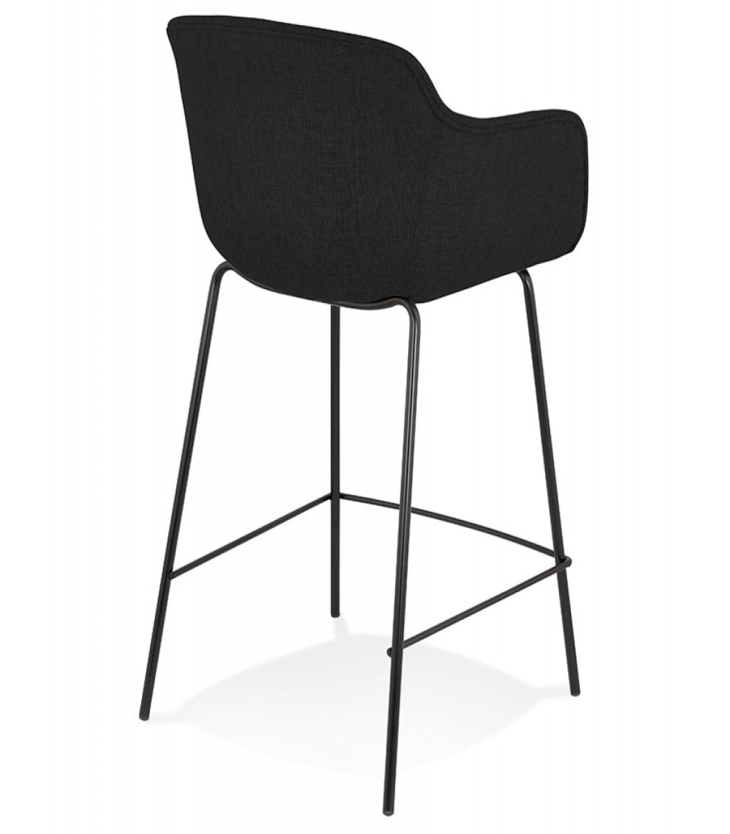 Tabouret snack mi-hauteur 'FORTI MINI' en tissu noir