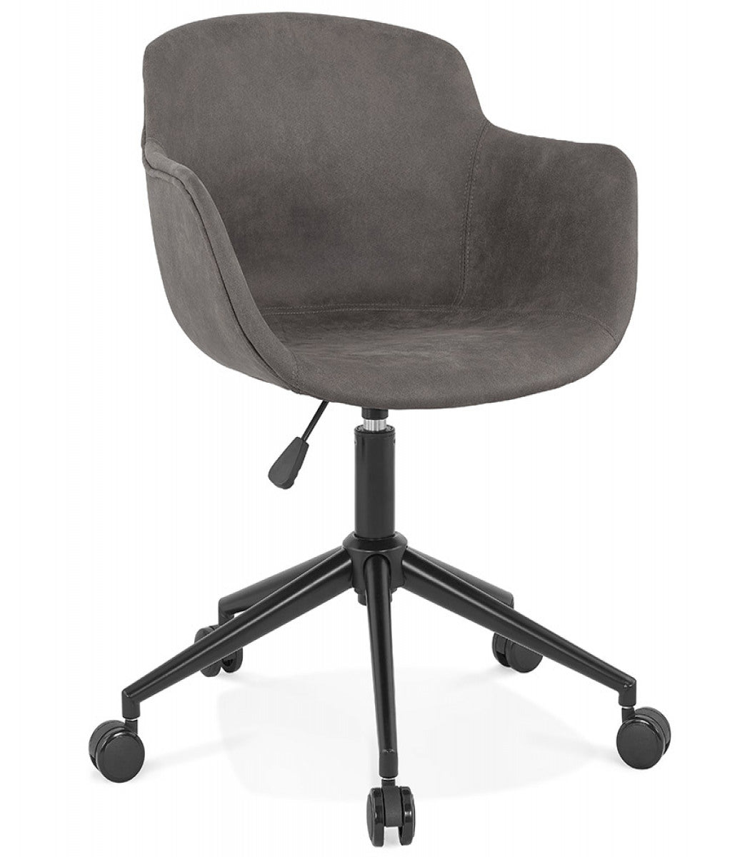 Chaise de bureau 'FOSTER' en microfibre grise foncée sur roulettes