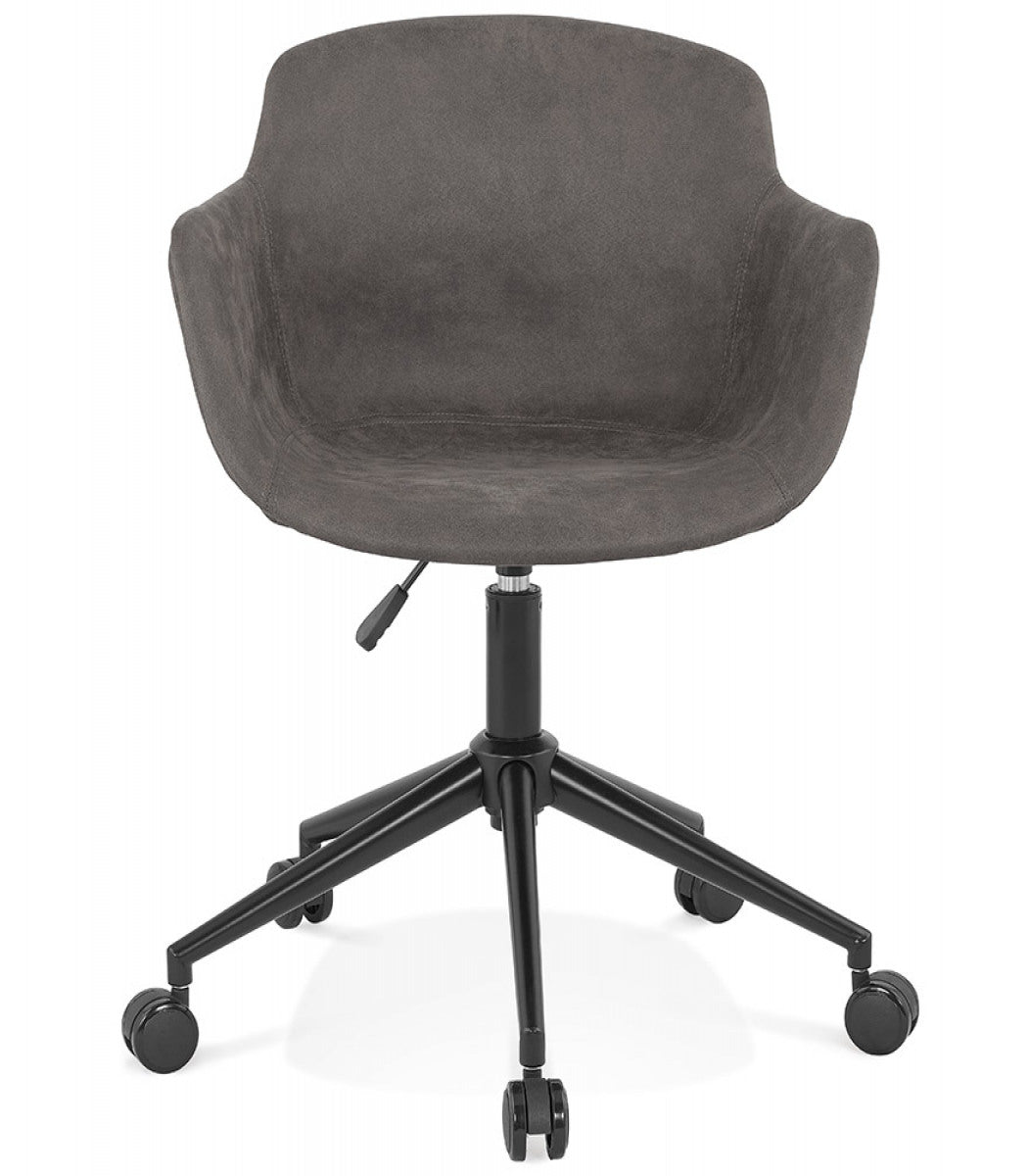 Chaise de bureau 'FOSTER' en microfibre grise foncée sur roulettes