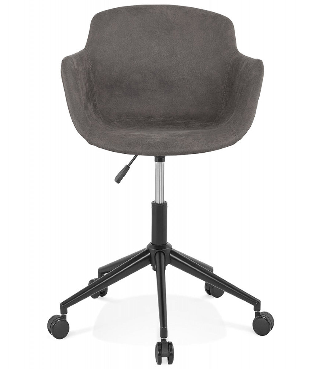 Chaise de bureau 'FOSTER' en microfibre grise foncée sur roulettes