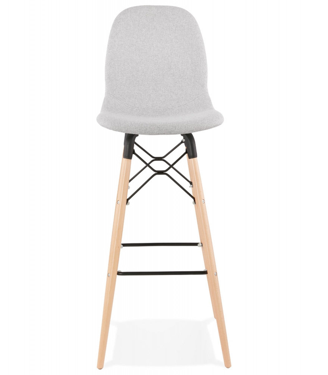Tabouret de bar design 'GALACTIK' en tissu gris clair style scandinave