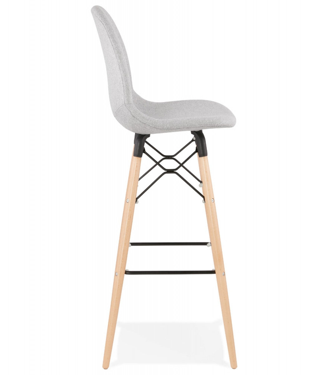 Tabouret de bar design 'GALACTIK' en tissu gris clair style scandinave