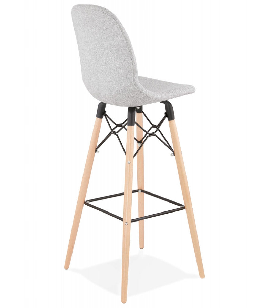 Tabouret de bar design 'GALACTIK' en tissu gris clair style scandinave