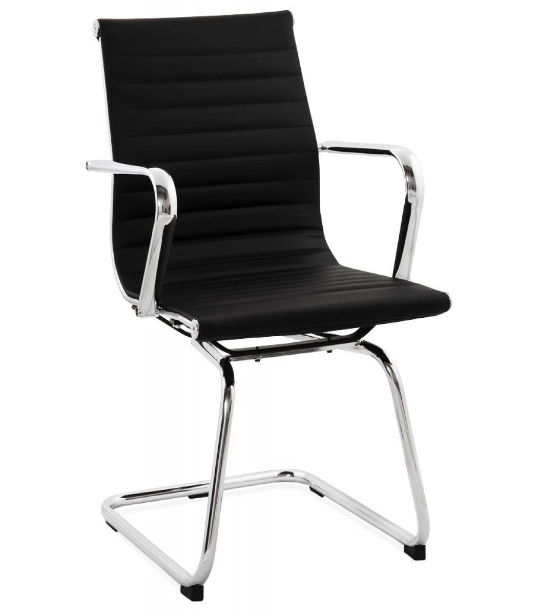Chaise de bureau design 'GIGA' en matière synthétique noire