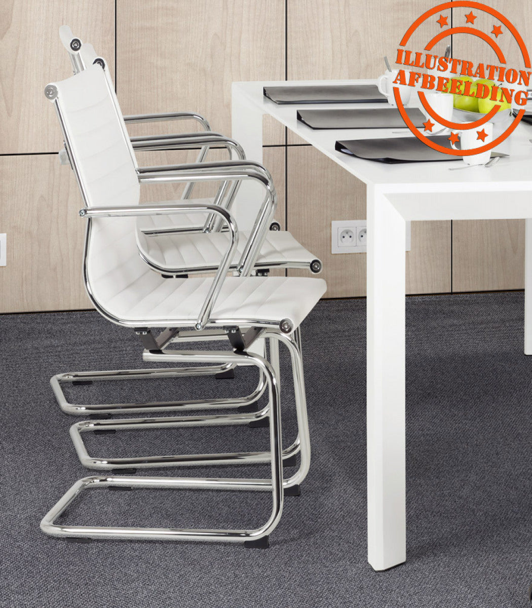 Chaise de bureau design 'GIGA' en matière synthétique blanche