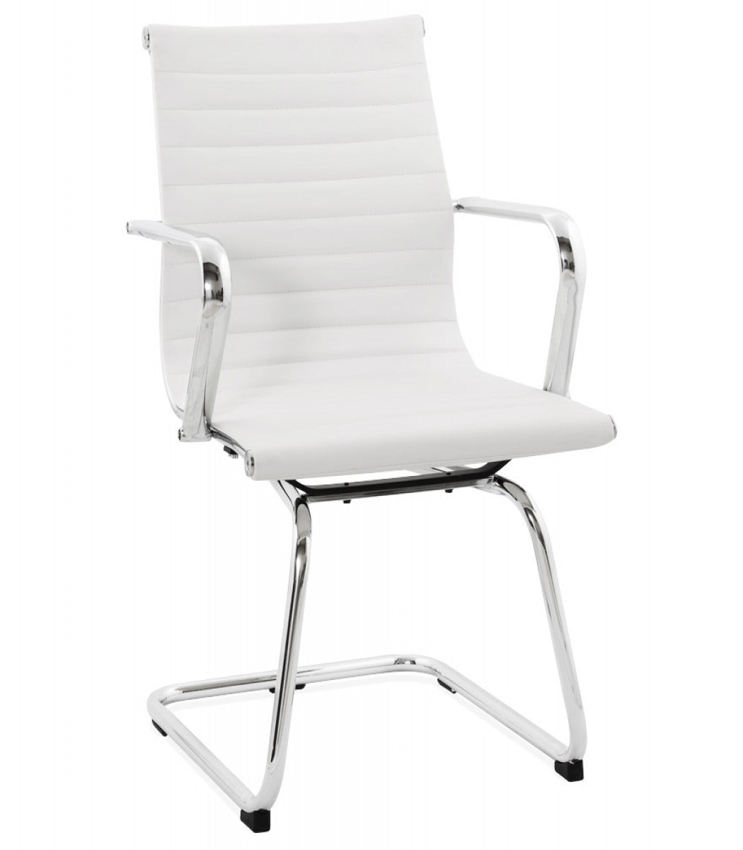 Chaise de bureau design 'GIGA' en matière synthétique blanche