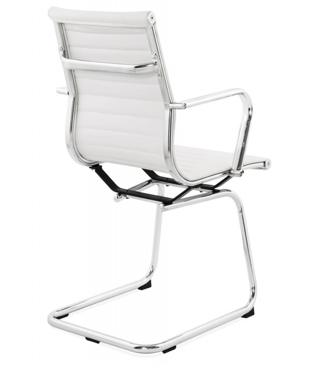 Chaise de bureau design 'GIGA' en matière synthétique blanche