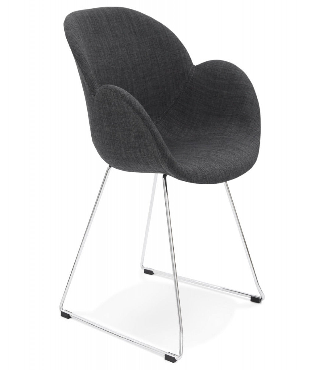 Chaise design 'JUMBO' gris foncé en tissu
