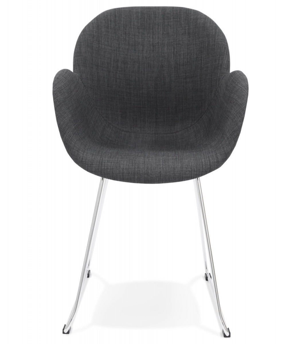 Chaise design 'JUMBO' gris foncé en tissu