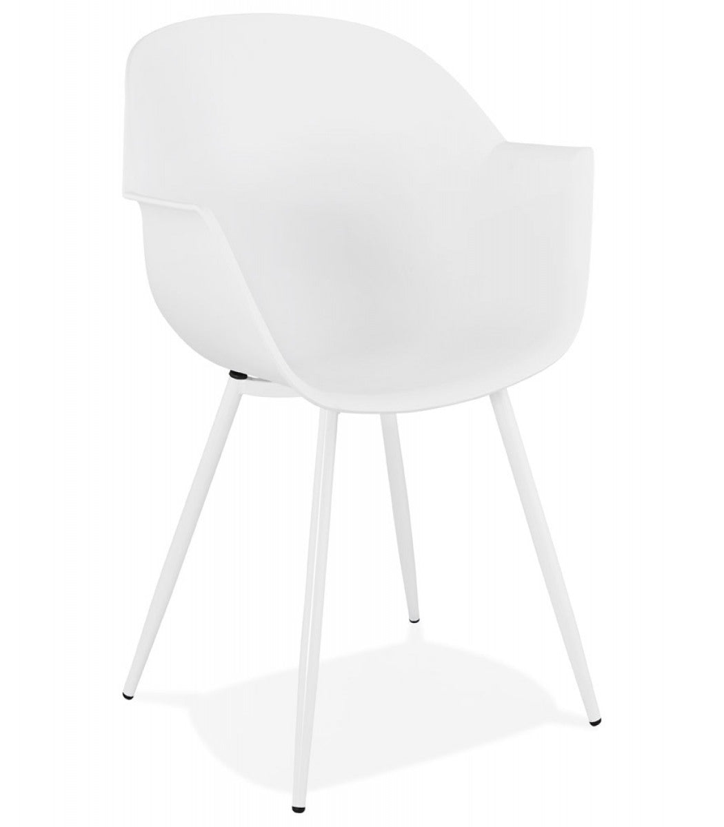 Chaise à accoudoirs 'KELLY' blanche design