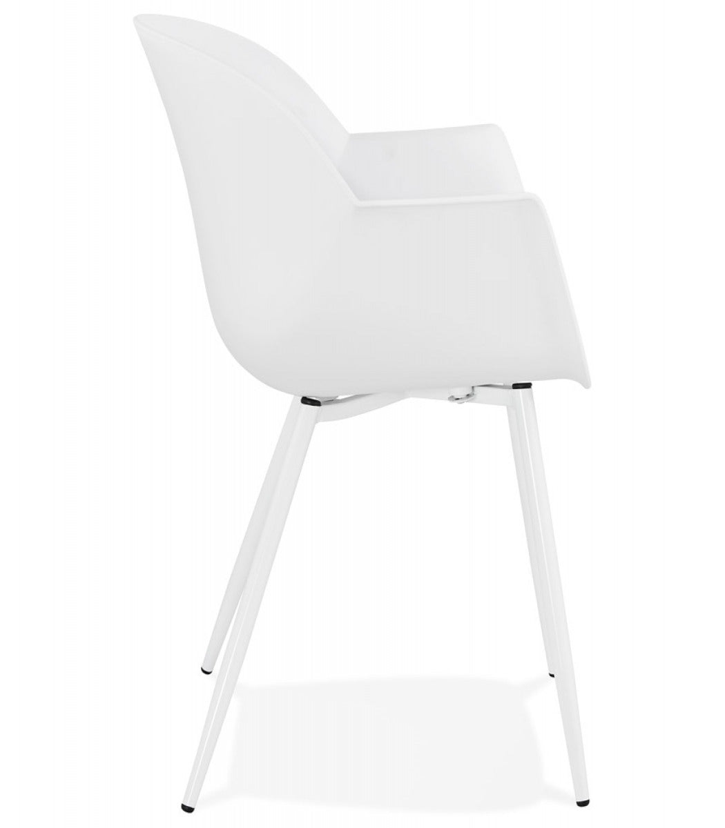 Chaise à accoudoirs 'KELLY' blanche design