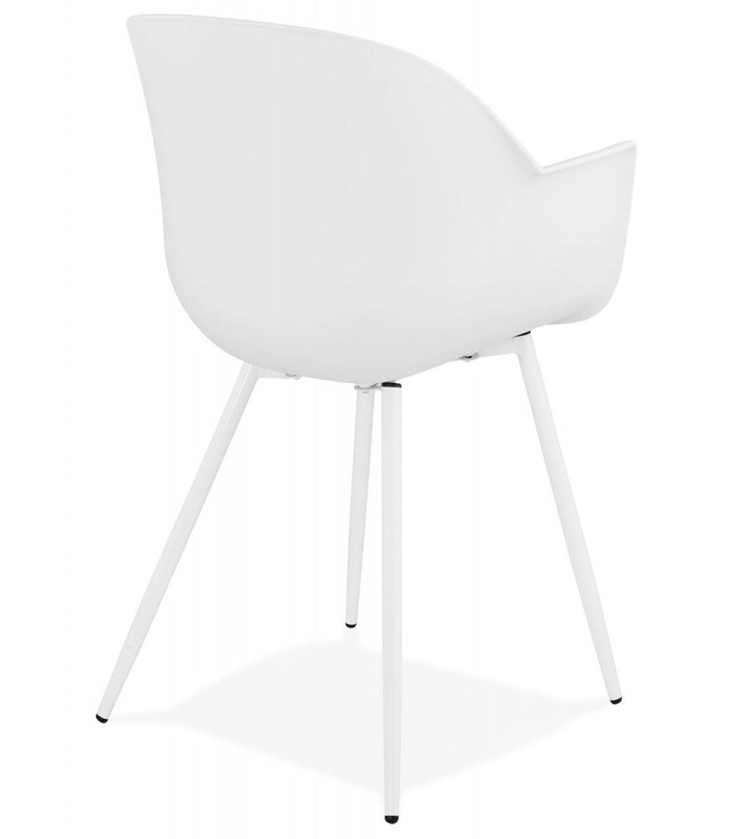 Chaise à accoudoirs 'KELLY' blanche design