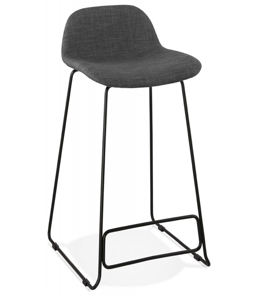 Tabouret snack mi-hauteur 'MOSKOW MINI' noir style industriel avec pieds en métal noir