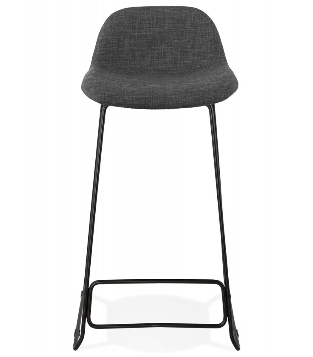 Tabouret snack mi-hauteur 'MOSKOW MINI' noir style industriel avec pieds en métal noir