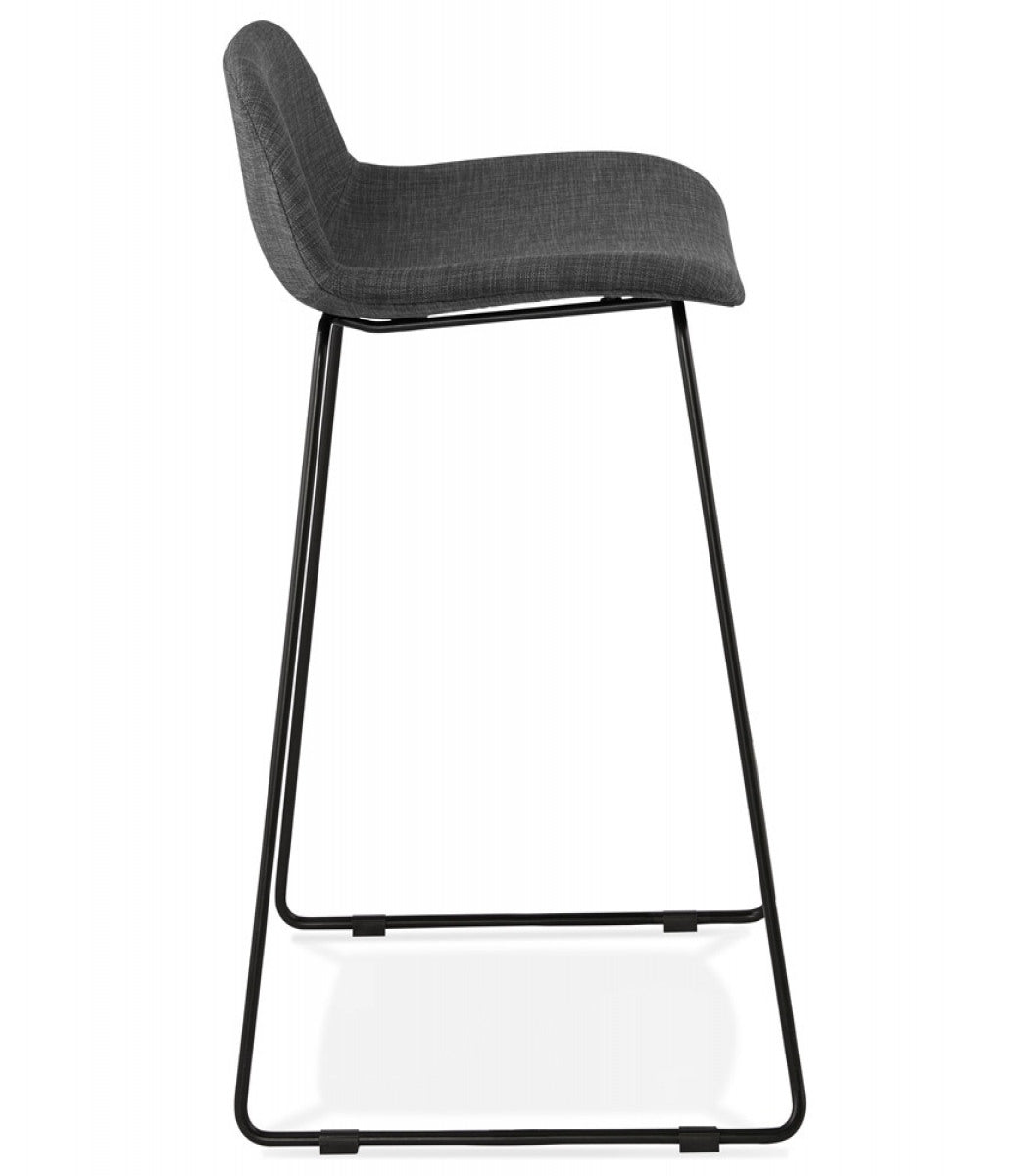 Tabouret snack mi-hauteur 'MOSKOW MINI' noir style industriel avec pieds en métal noir