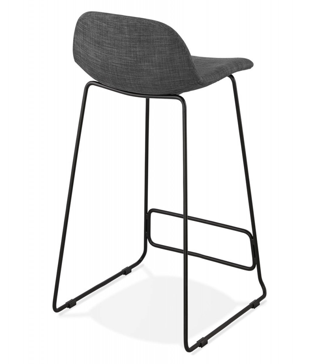 Tabouret snack mi-hauteur 'MOSKOW MINI' noir style industriel avec pieds en métal noir