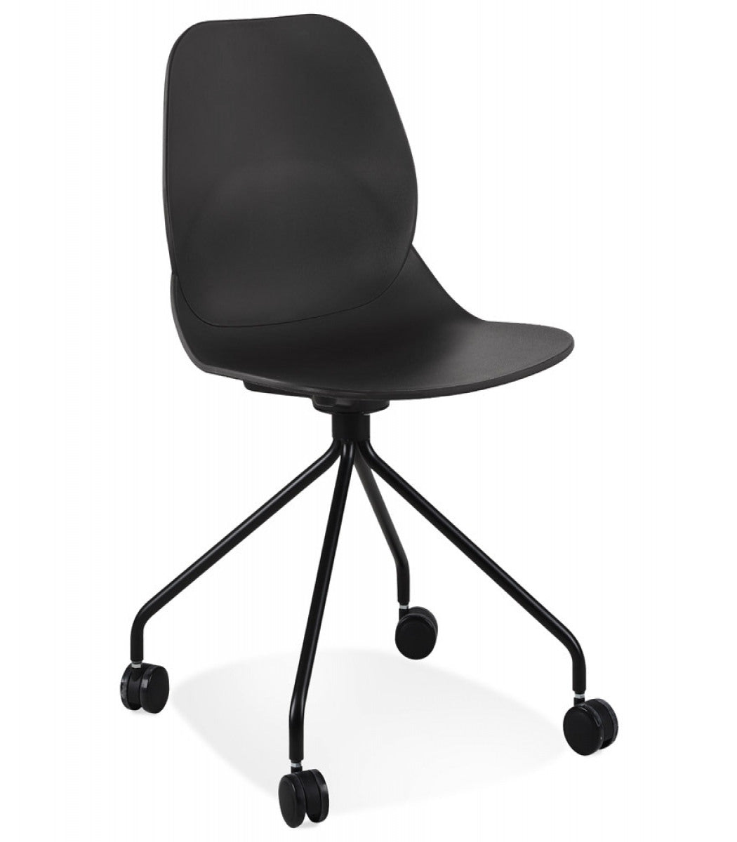 Chaise de bureau 'NADIA' noire sur roulettes