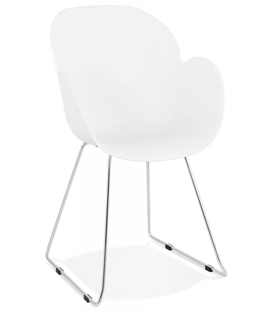 Chaise design 'NEGO' blanche en matière plastique