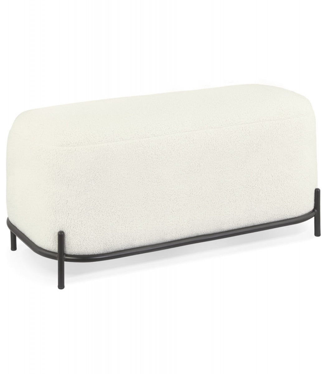 Banquette design 'ORSO BENCH' en tissu bouloché beige