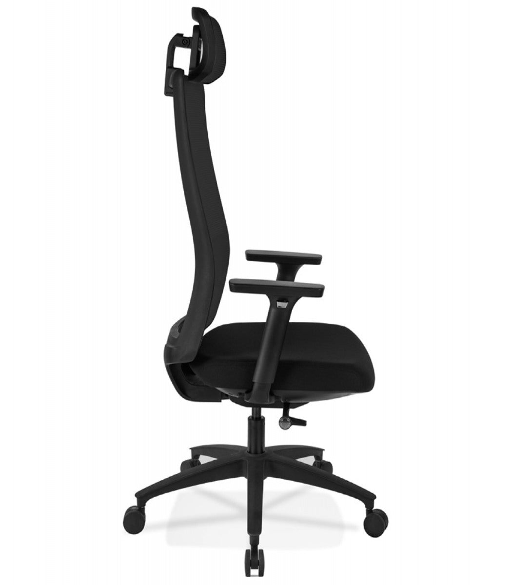 Fauteuil de bureau ergonomique 'OXFORD' en tissu noir