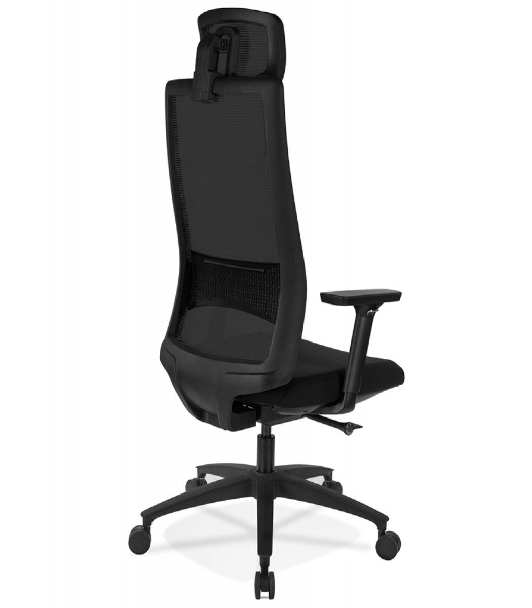 Fauteuil de bureau ergonomique 'OXFORD' en tissu noir