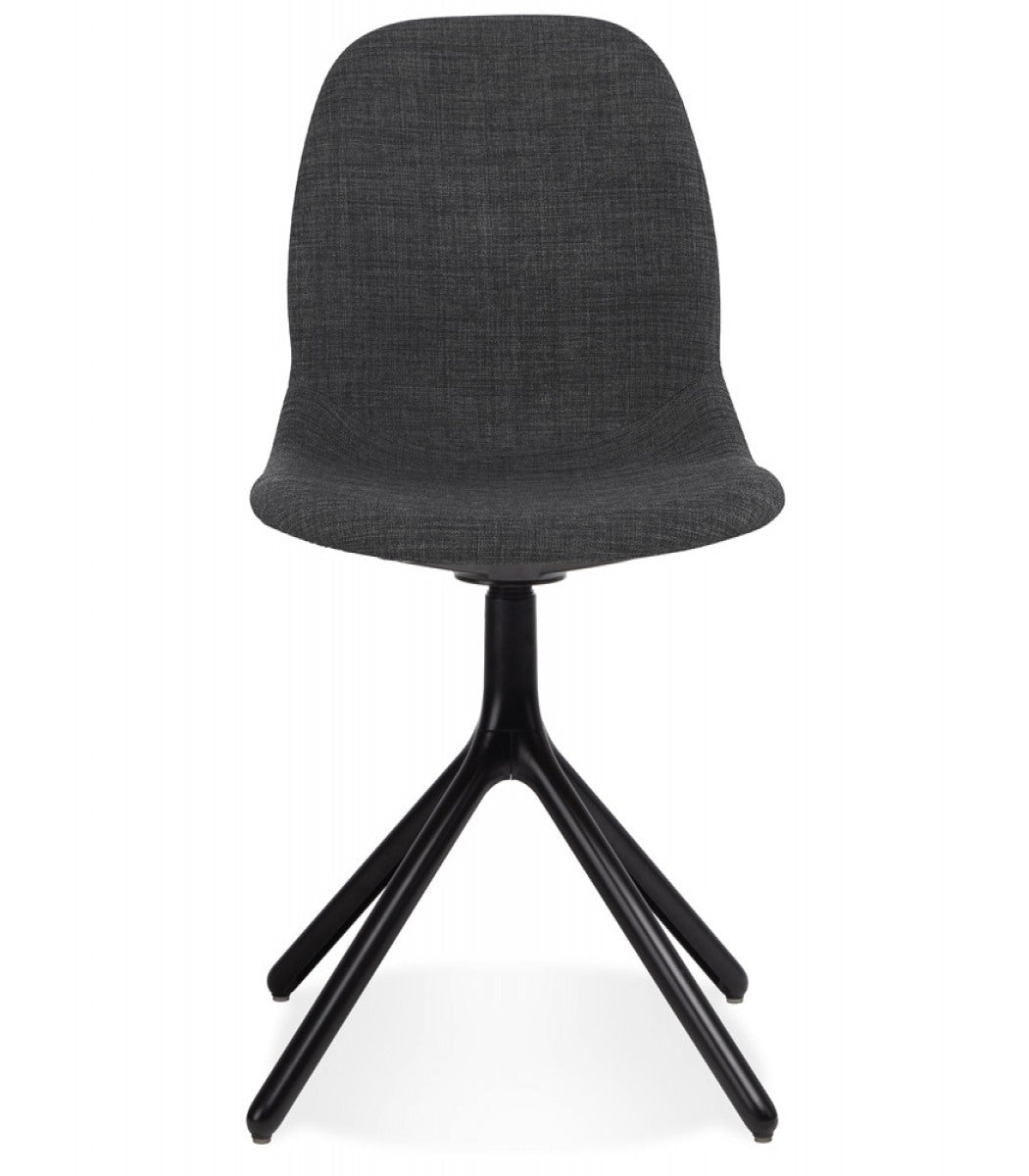 Chaise design 'PAVONIS' en tissu gris foncé