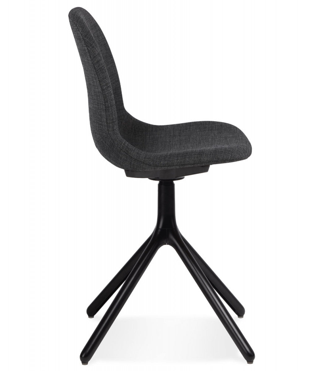 Chaise design 'PAVONIS' en tissu gris foncé