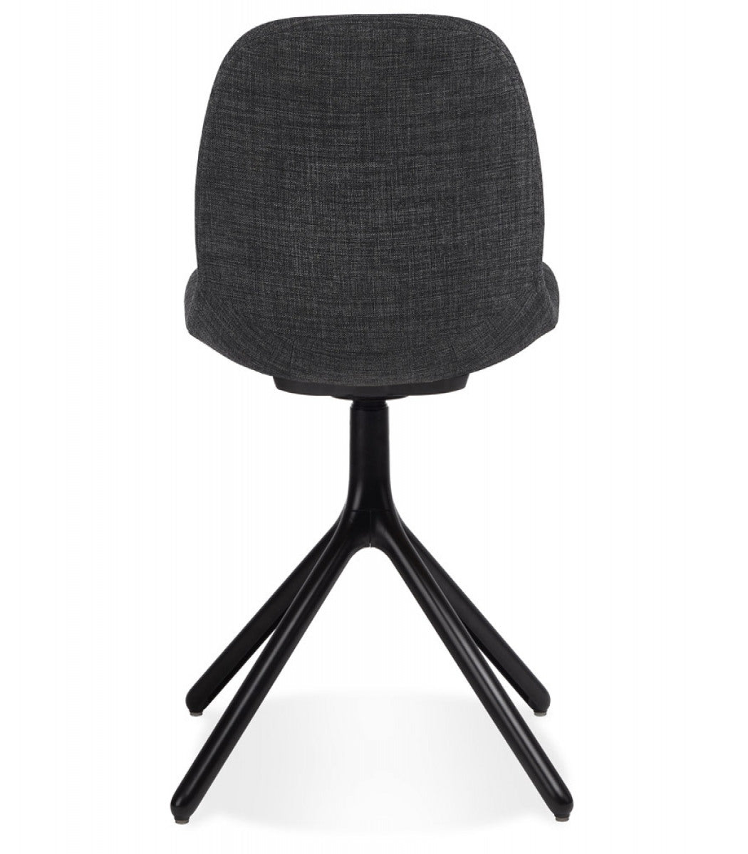 Chaise design 'PAVONIS' en tissu gris foncé