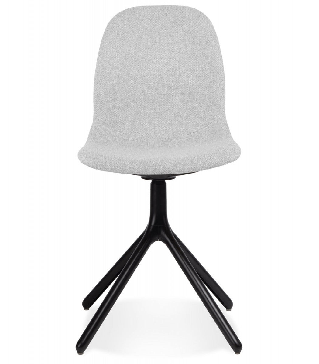 Chaise design 'PAVONIS' en tissu gris clair