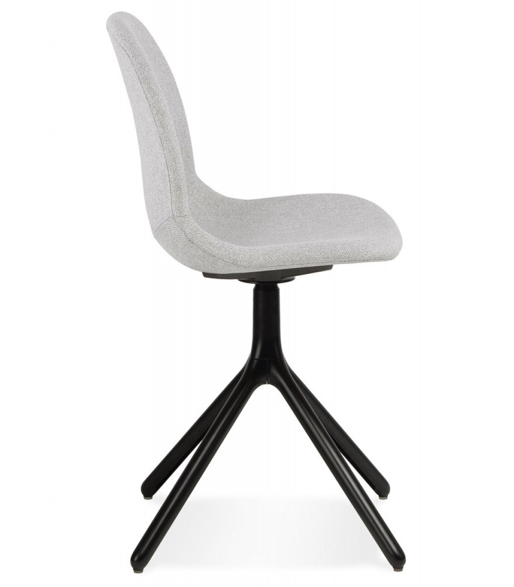 Chaise design 'PAVONIS' en tissu gris clair